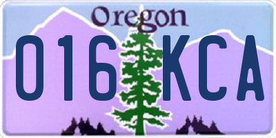 OR license plate 016KCA