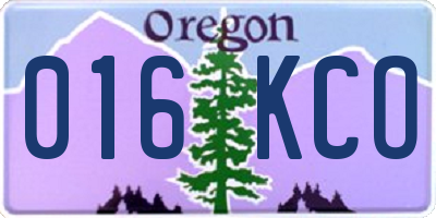 OR license plate 016KCO