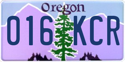 OR license plate 016KCR