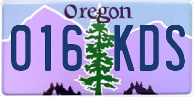 OR license plate 016KDS