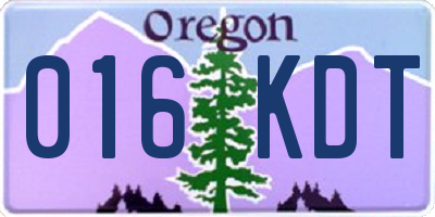 OR license plate 016KDT