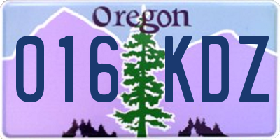 OR license plate 016KDZ
