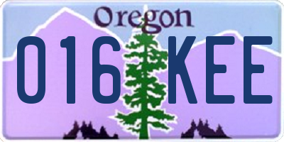 OR license plate 016KEE
