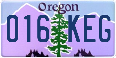 OR license plate 016KEG