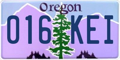 OR license plate 016KEI