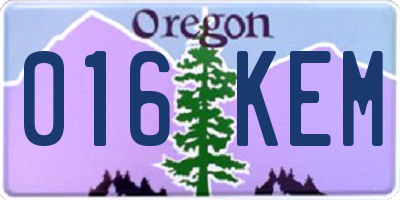 OR license plate 016KEM
