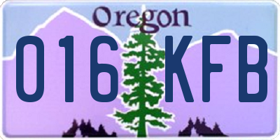 OR license plate 016KFB