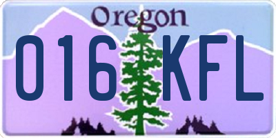 OR license plate 016KFL