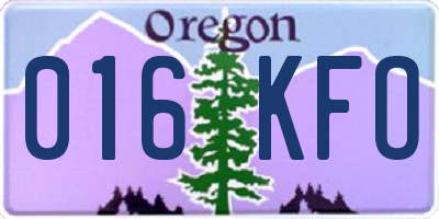 OR license plate 016KFO