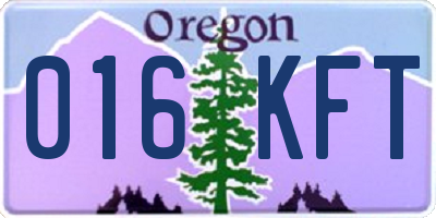 OR license plate 016KFT