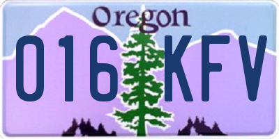 OR license plate 016KFV