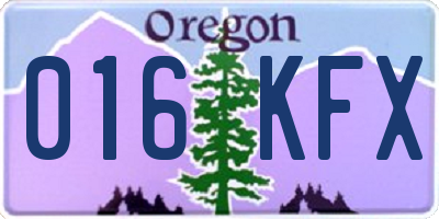 OR license plate 016KFX