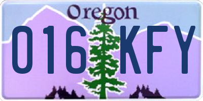 OR license plate 016KFY