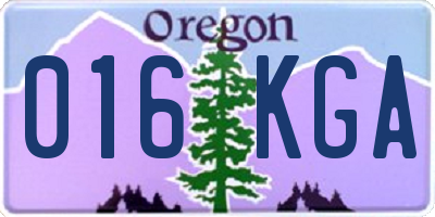OR license plate 016KGA