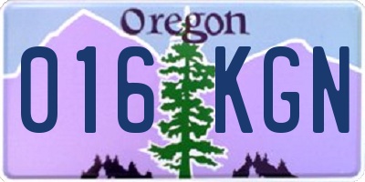 OR license plate 016KGN
