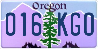 OR license plate 016KGO