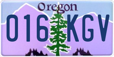 OR license plate 016KGV