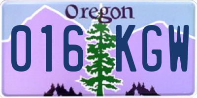 OR license plate 016KGW