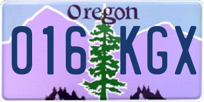 OR license plate 016KGX