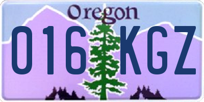 OR license plate 016KGZ