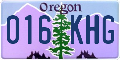 OR license plate 016KHG