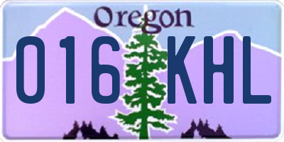 OR license plate 016KHL