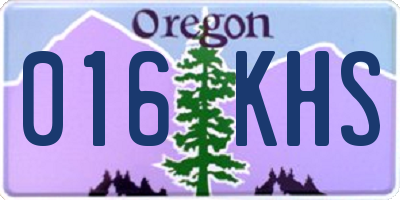OR license plate 016KHS