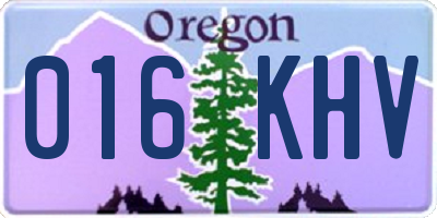 OR license plate 016KHV