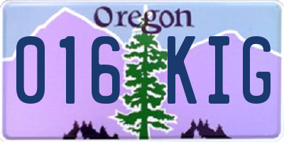 OR license plate 016KIG