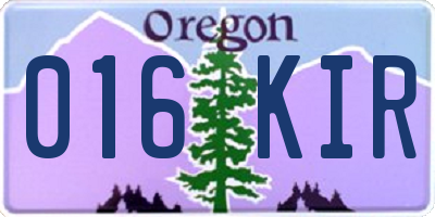 OR license plate 016KIR