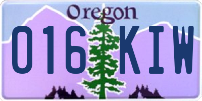 OR license plate 016KIW