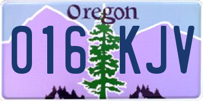 OR license plate 016KJV