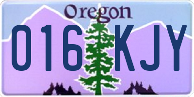 OR license plate 016KJY