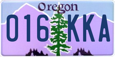 OR license plate 016KKA