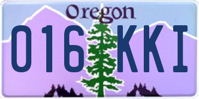 OR license plate 016KKI