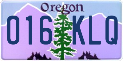 OR license plate 016KLQ