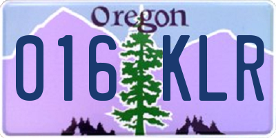 OR license plate 016KLR