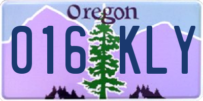OR license plate 016KLY