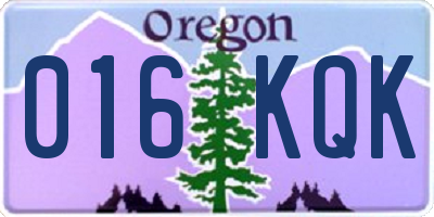 OR license plate 016KQK