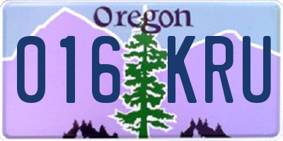 OR license plate 016KRU