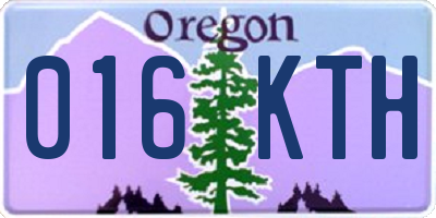 OR license plate 016KTH