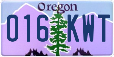 OR license plate 016KWT