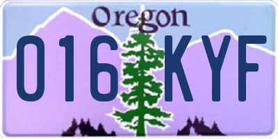 OR license plate 016KYF