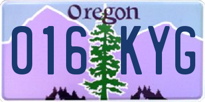 OR license plate 016KYG