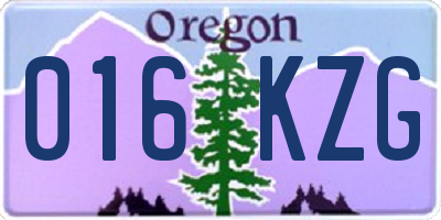 OR license plate 016KZG