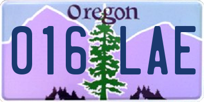 OR license plate 016LAE