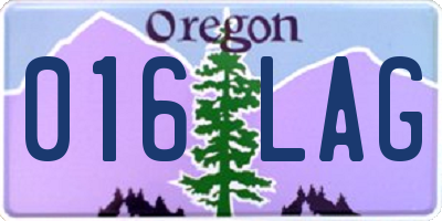 OR license plate 016LAG