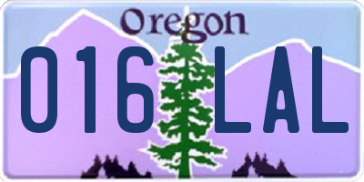 OR license plate 016LAL
