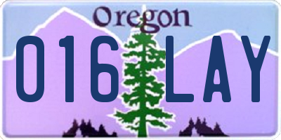 OR license plate 016LAY