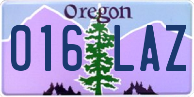 OR license plate 016LAZ
